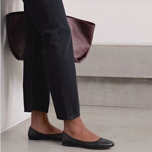 Black leather ballet flats Size 7 by J. Crew